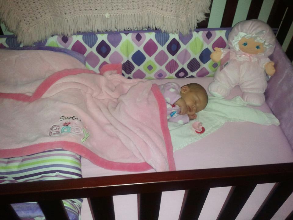 First time in her crib!