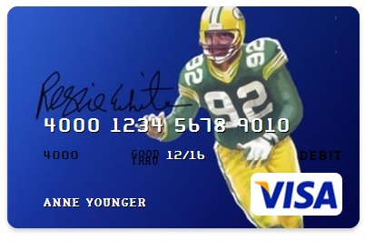 Card.com, Reggie White, VISA, Green Bay Packers