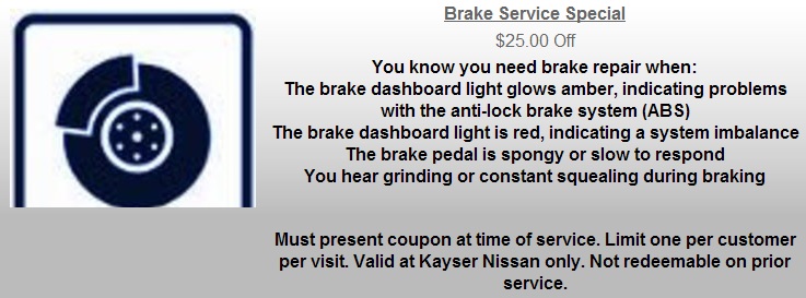 Brake Service Special Kayser Nissan