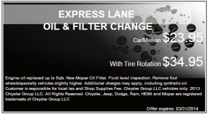 Kolosso of Appleton Express Lane Oil & Filter Change Coupon