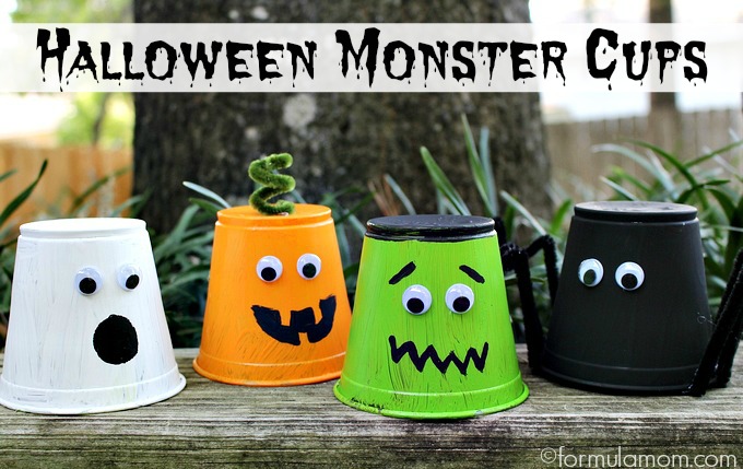 Halloween Monster Cups from Formula Mom