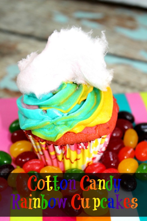 Cotton Candy Rainbow Cupcakes